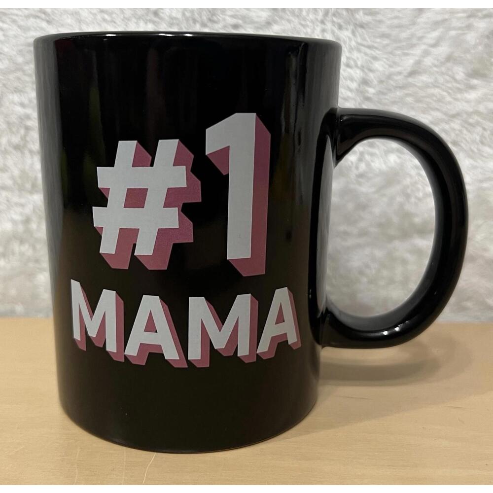 #1 Mama Black Ceramic Coffee Mug